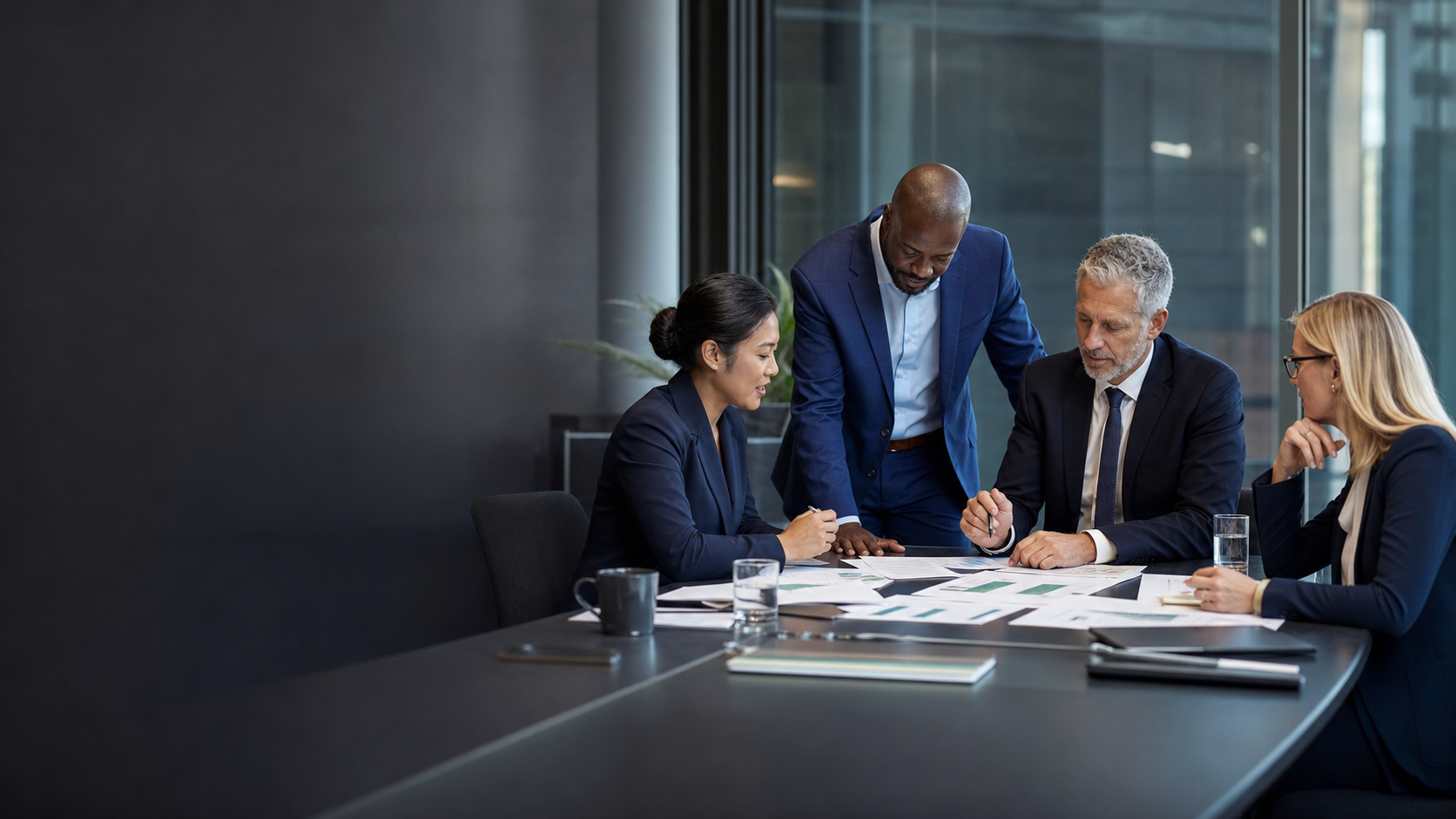 Executives collaborating in a boardroom